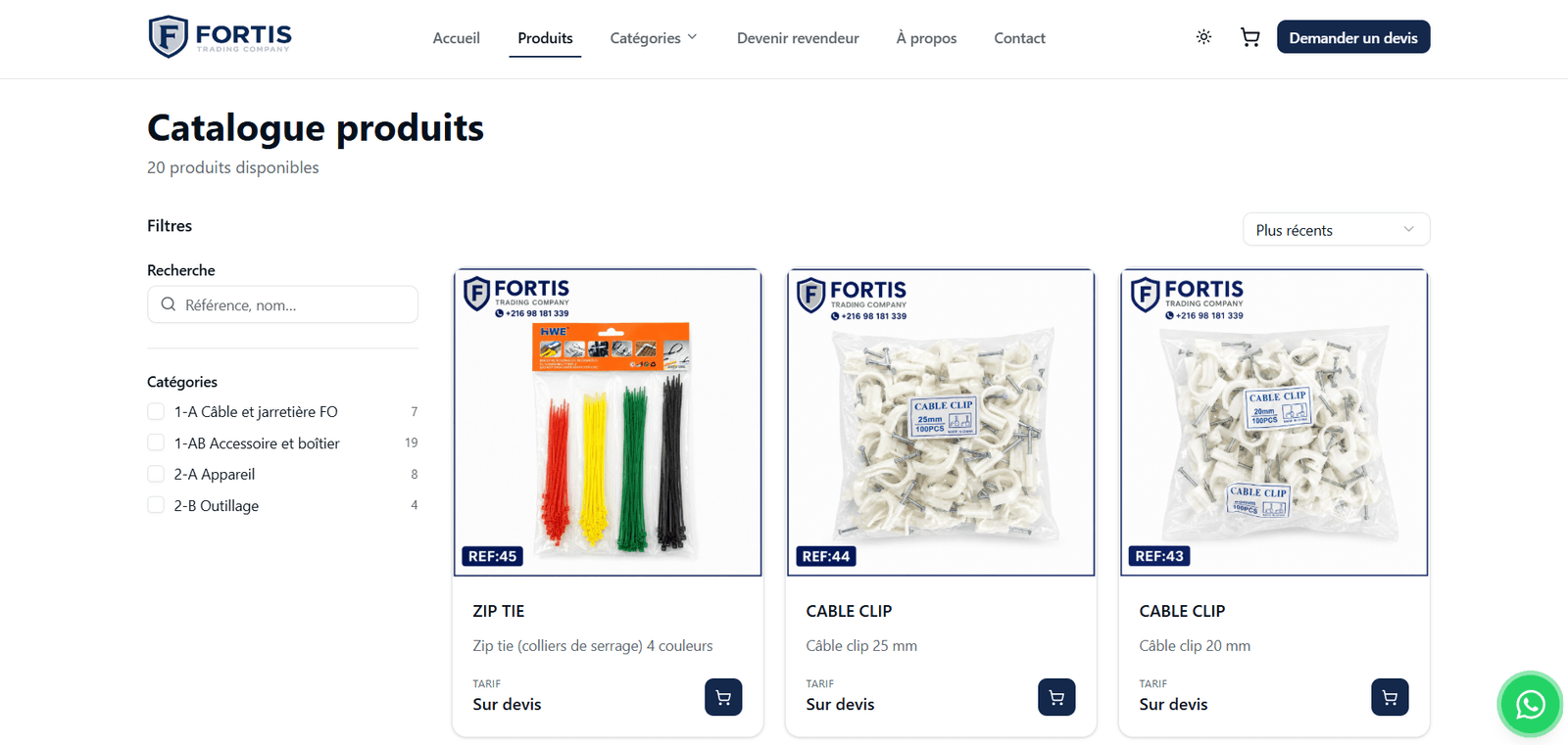 Catalogue produits