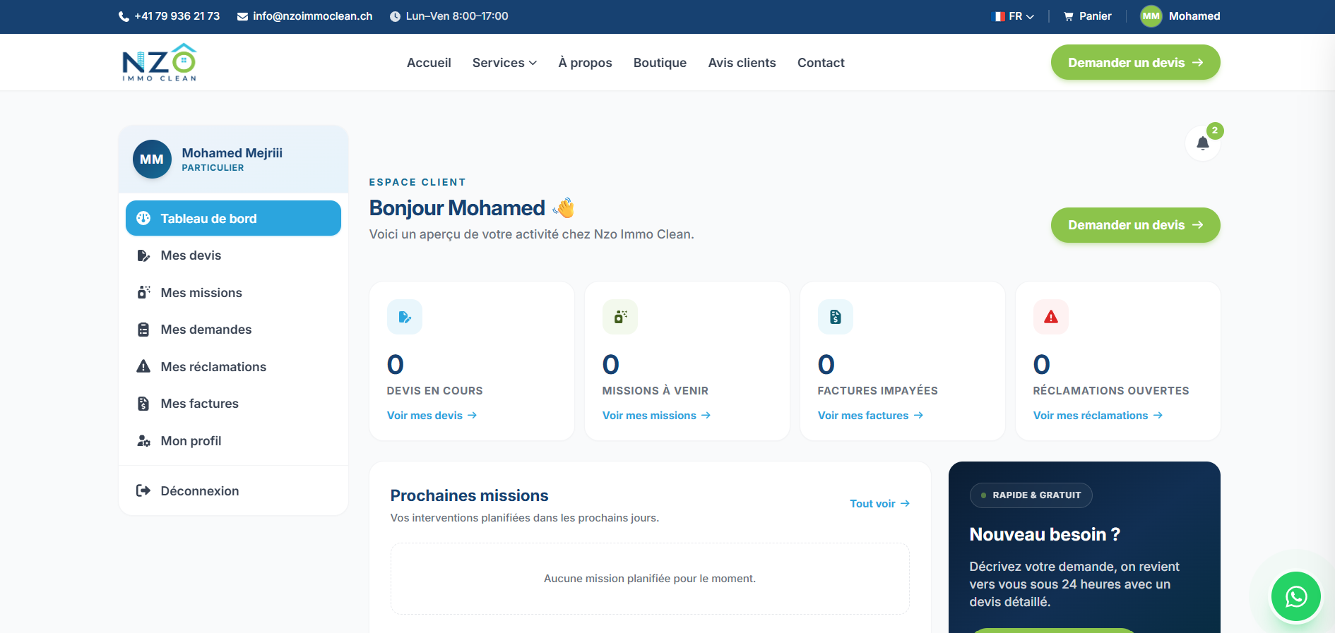 Espace client
